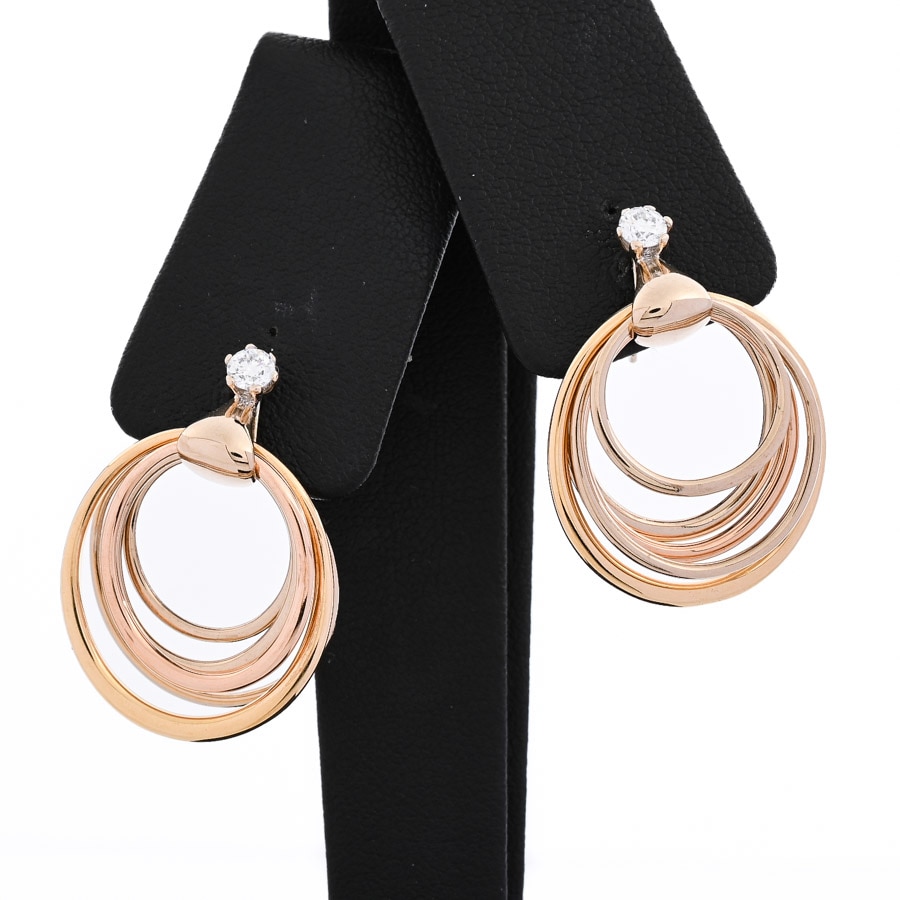 【中古A品】  フォーエバーマーク ダイヤ ピアス   K18YWP 銀座