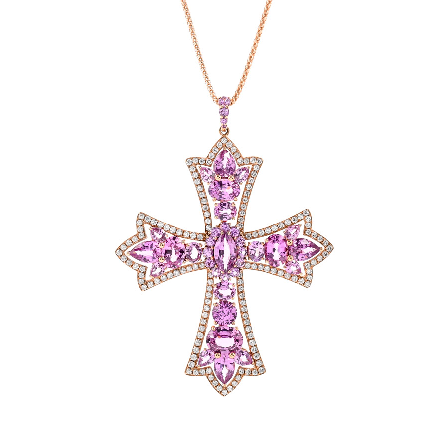 【中古A品】  ノンブランドジュエリー ピンクサファイア ネックレス   K18ピンクゴールド 横浜関内店