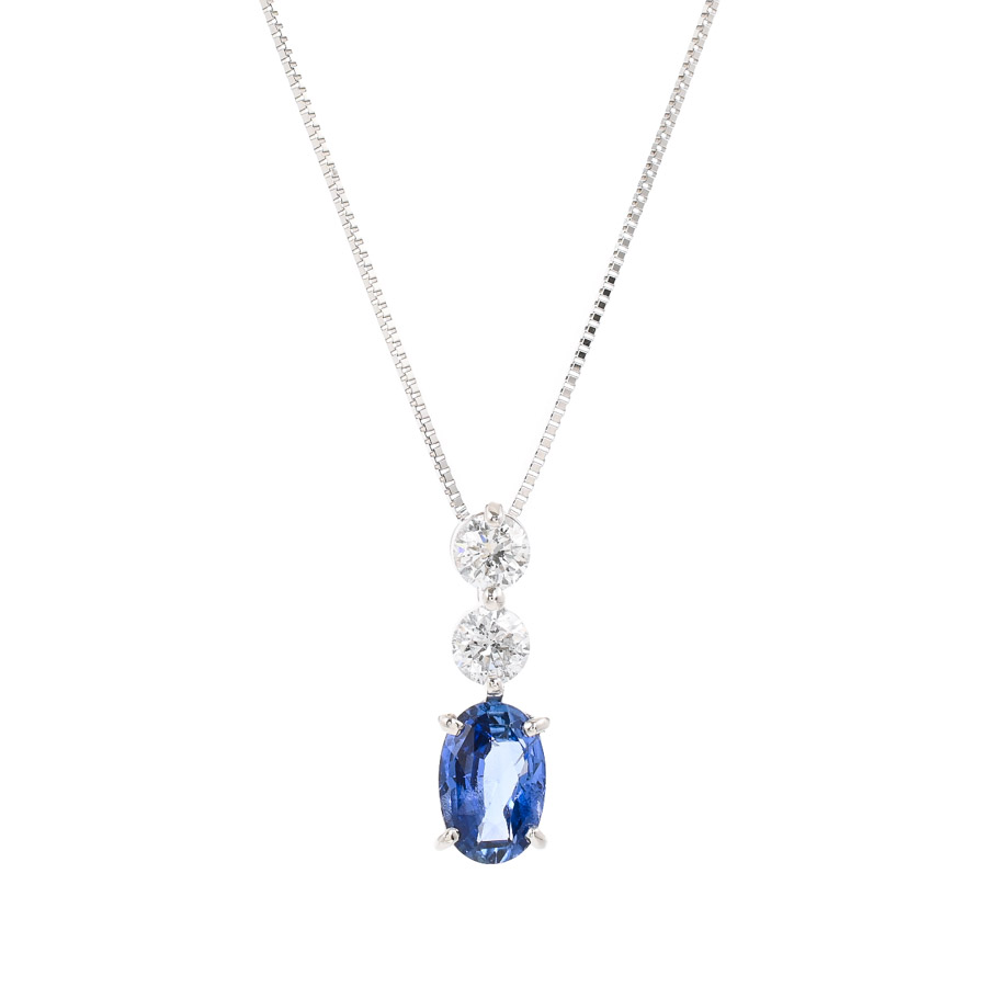 【中古A品】  ノンブランドジュエリー サファイア ネックレス   Pt950/850 銀座