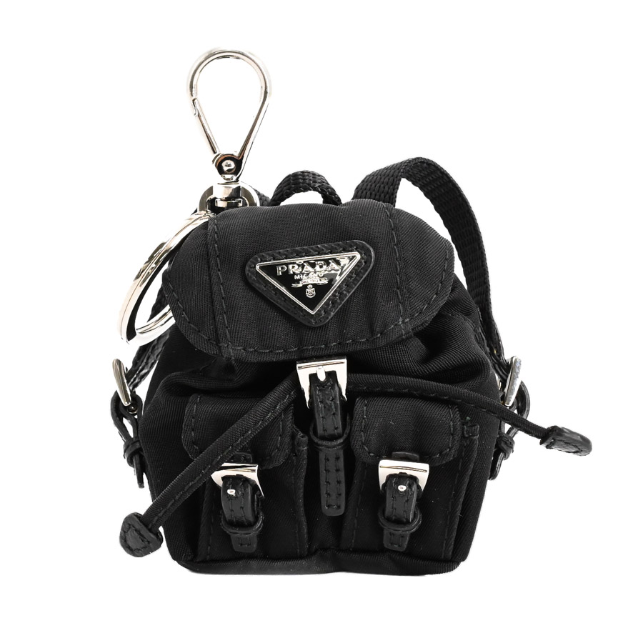 バックパックキーホルダー ブラック 金具含む全長:約12cm チャーム:約W6xH7cm(実寸)