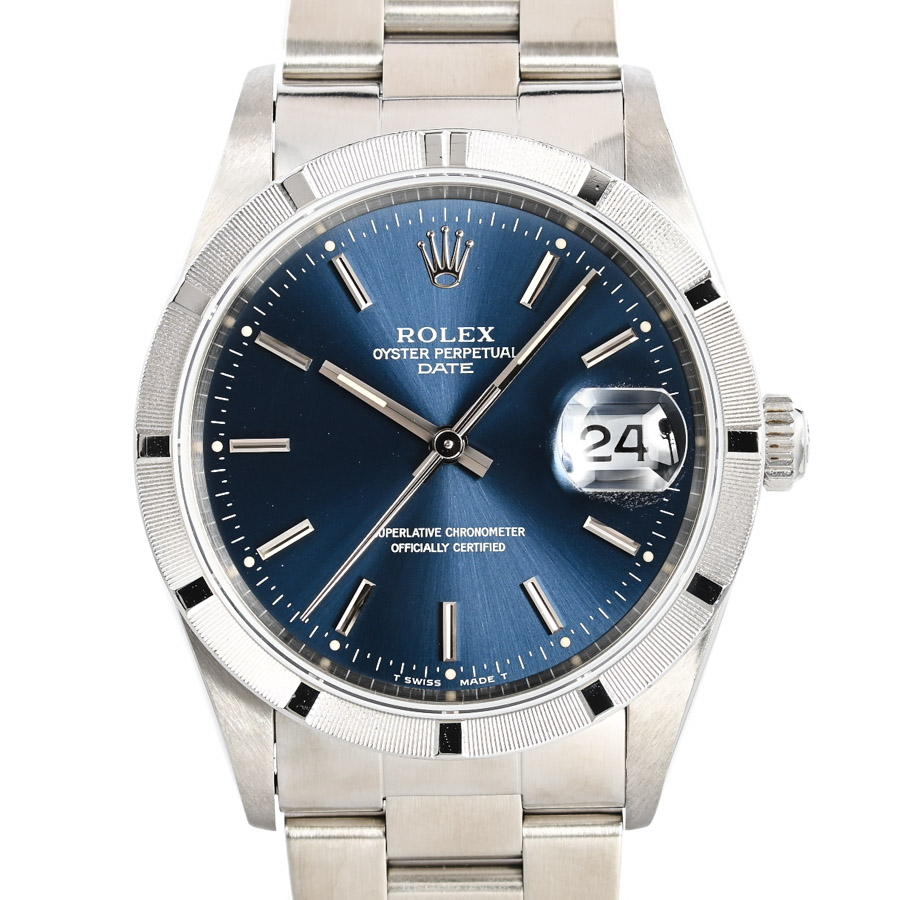 オイスターパーペチュアルデイト ブルー ケース:約34mm(実寸)/ブレスサイズ:約17.5cm