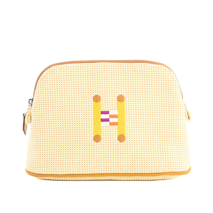 ボリードポーチミニ イエロー / シトロン/オークル 約W21xH14cm(実寸)