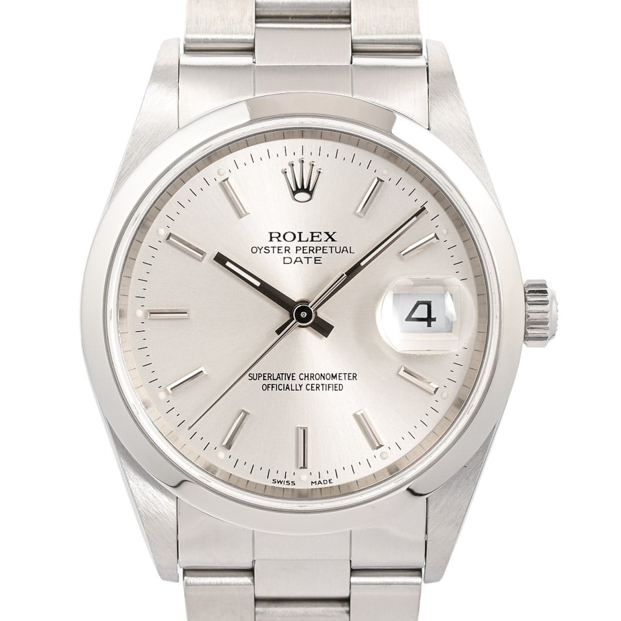 オイスターパーペチュアルデイト シルバー ケース:約34mm/ブレスサイズ:約17.5cm