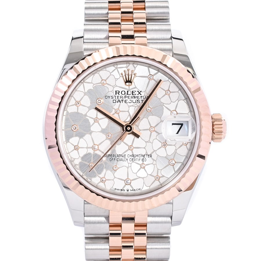 デイトジャスト31 シルバー フローラル ケース:約31mm/ブレスサイズ:約17cm