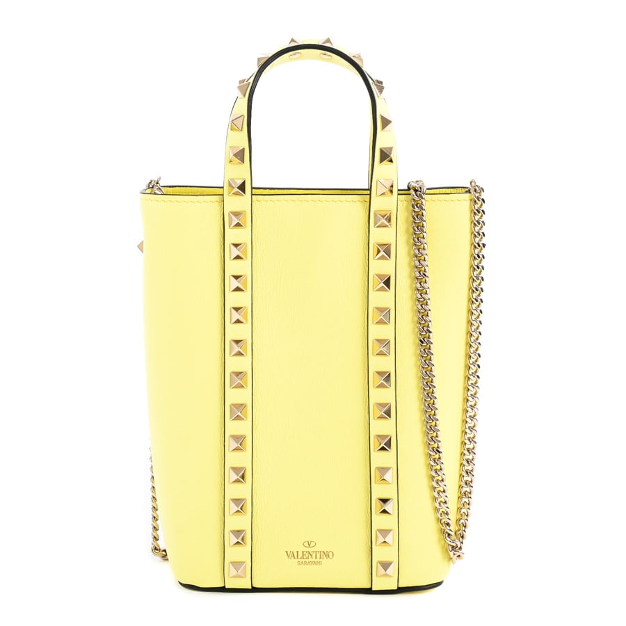 2WAYミニハンドバッグ イエロー 約W12.5xH18xD6cm(実寸)