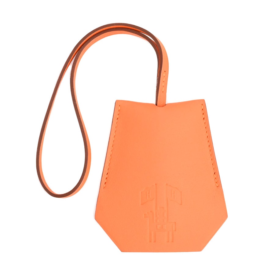 クロシェット オレンジ / シェーブル ストラップ含む全長24.5xチャーム:W7xH8cm(実寸)