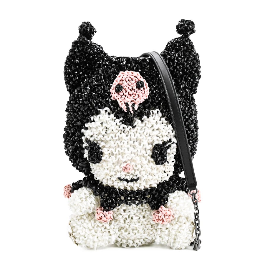 クロミワイヤーショルダー ブラック/ホワイト 約W14.5xH22.5xD4.5cm(実寸)