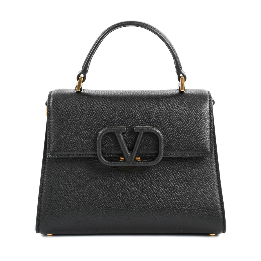 Vスリングスモールハンドバッグ ブラック 約W22xH17xD8cm(実寸)