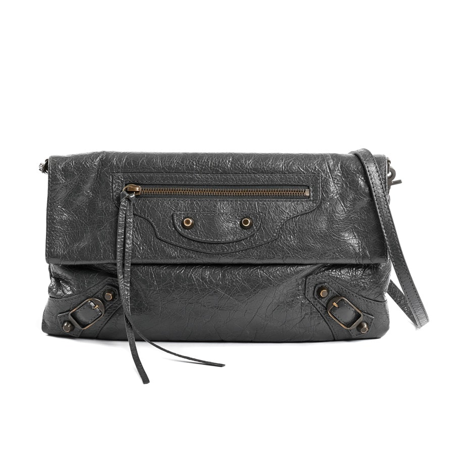 クラシックエンベローブショルダー ダークグレー 約W31xH19cm(実寸)