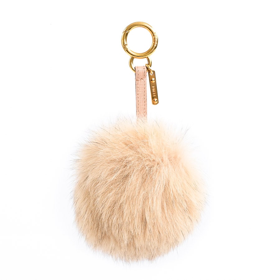 ファーチャーム ピンク 金具含む全長19cm チャーム:約W11xH11cm