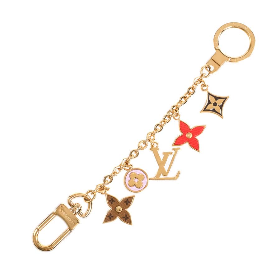 チェーンスプリングストリート レッド / パープル 全長20xチャーム:最大約W2xH2.5cm(実寸)
