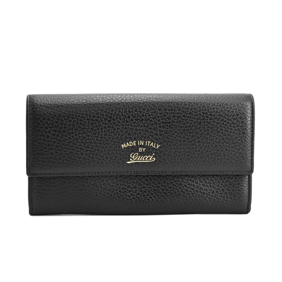 ロングフラップウォレット ブラック 約W19xH10cm(実寸)