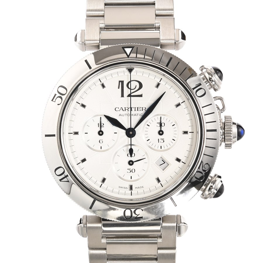 パシャ ドゥ カルティエ クロノグラフ 41mm シルバー ケース:約41mm/ブレスサイズ:約19.5cm
