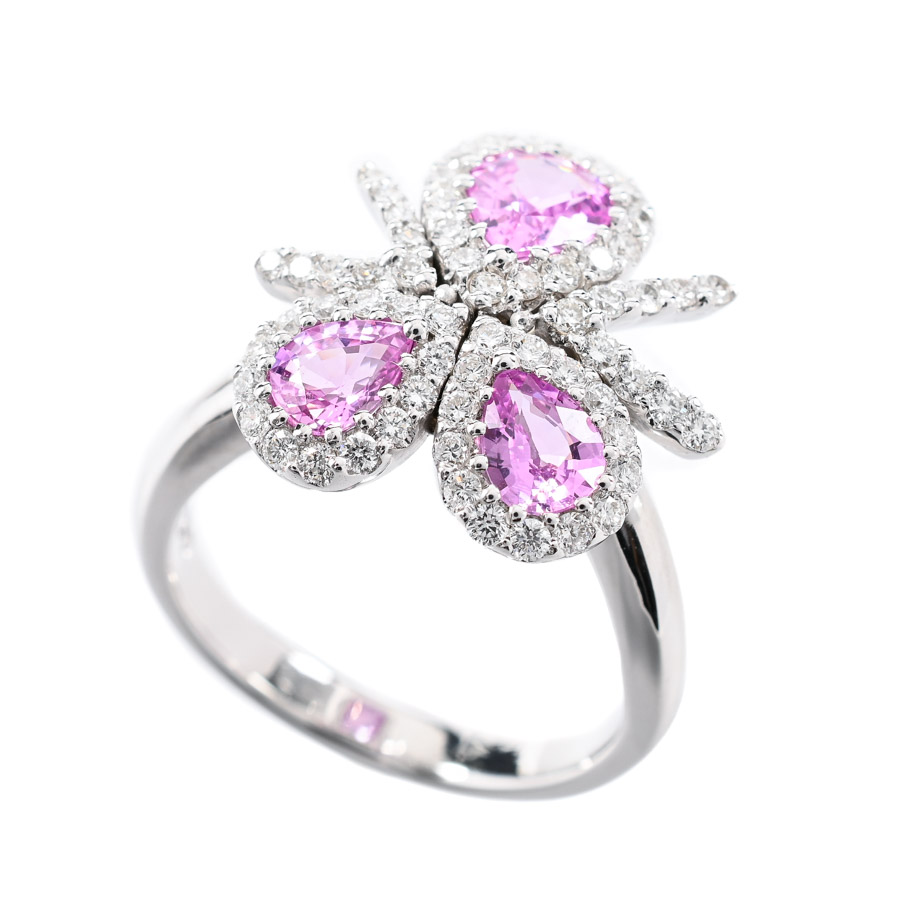 【中古A品】  ノンブランドジュエリー ピンクサファイア リング   K18ホワイトゴールド 横浜関内店