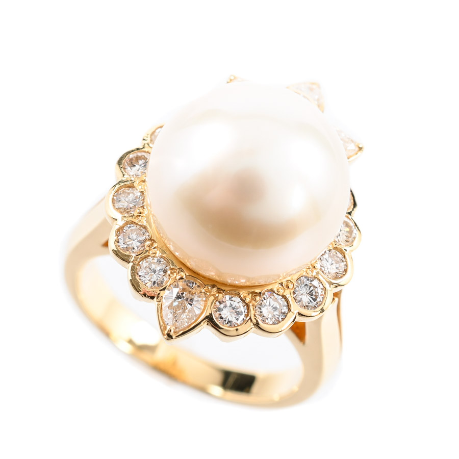 【中古A品】  ノンブランドジュエリー パール リング   K18YG 横浜関内店