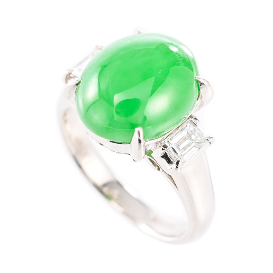 【中古A品】  ノンブランドジュエリー ヒスイ リング   プラチナ900 銀座