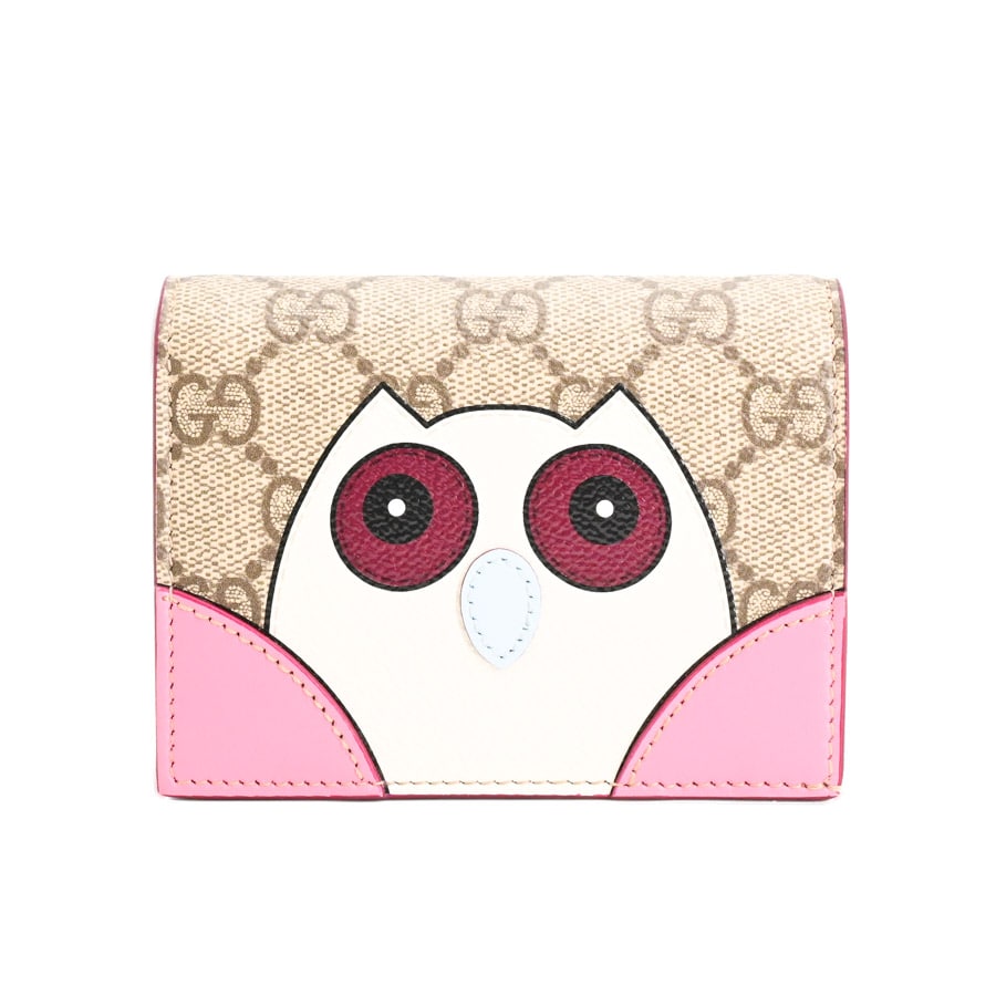 GGミニウォレット ベージュ/ダークブラウン 約W11xH8cm(実寸)