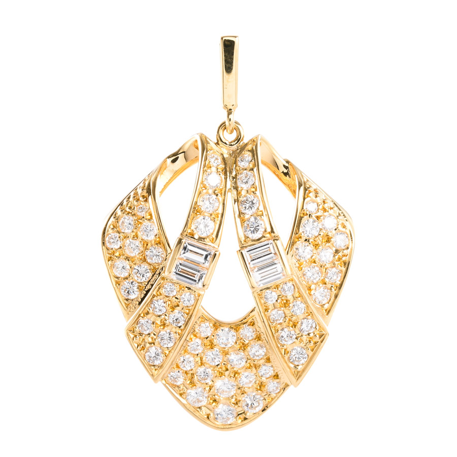 【中古A品】  ミキモト ダイヤ ペンダント   K18イエローゴールド 元町本店