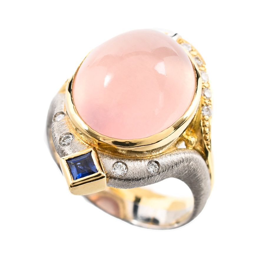 【中古A品】ローズクォーツ リング   Pt900/K18 元町本店