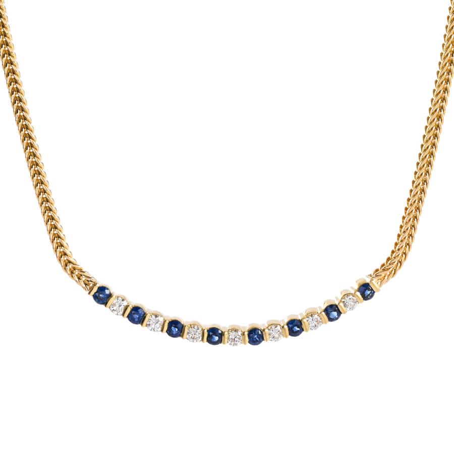 【中古A品】  ティファニー サファイア ネックレス   K18イエローゴールド 銀座