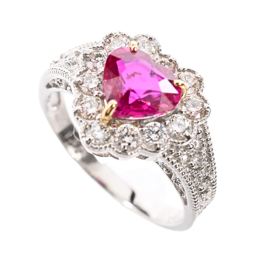 【中古A品】  ノンブランドジュエリー ルビー リング   Pt900/K18YG 銀座