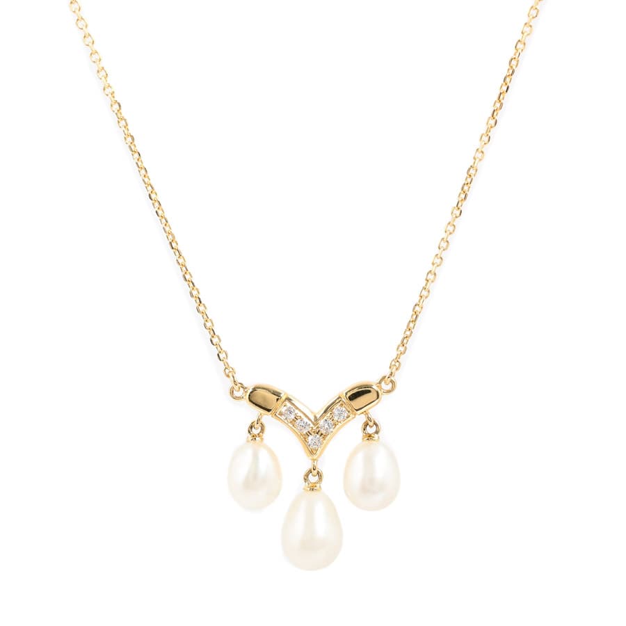 【中古A品】  ミキモト パール ネックレス   K18イエローゴールド 元町本店