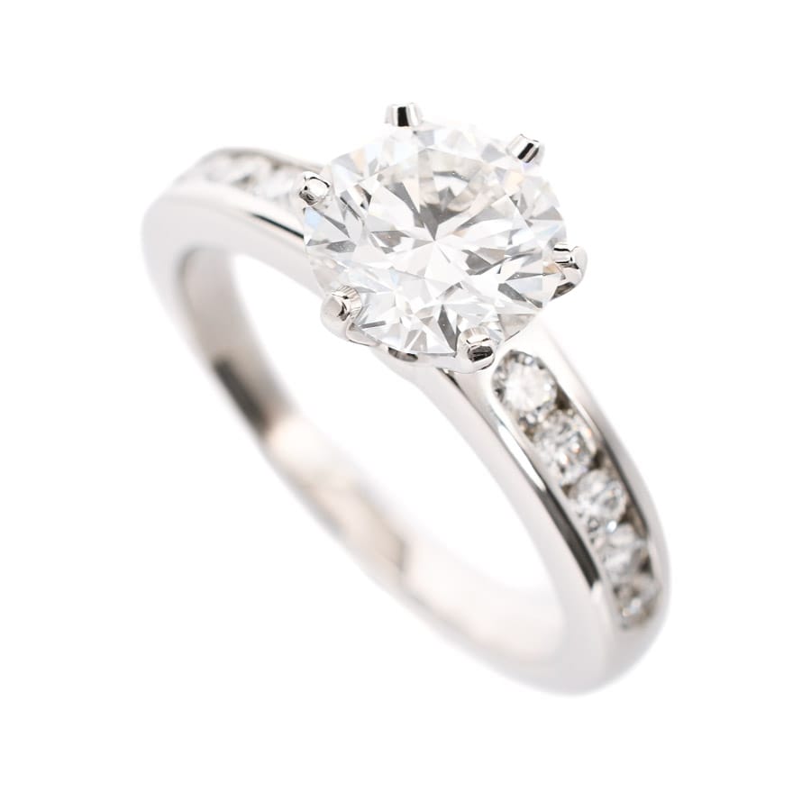 【中古A品】  ティファニー チャネルセット ソリティア   Pt950 元町本店