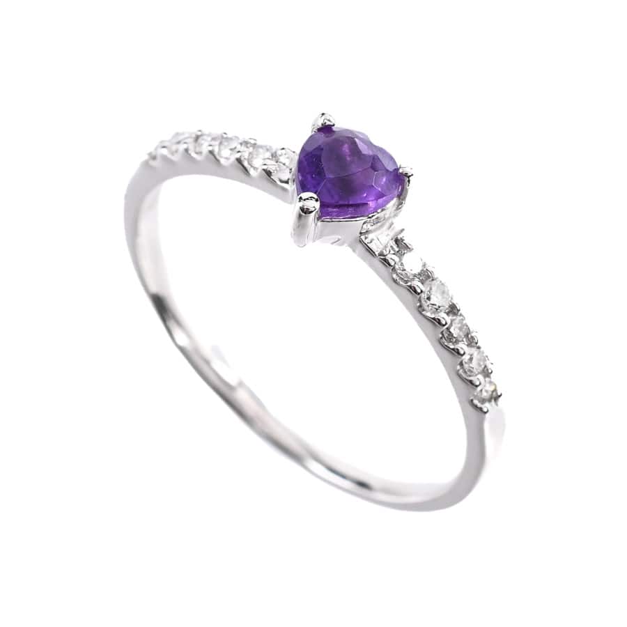 【中古A品】  ノンブランドジュエリー アメシスト リング   K18ホワイトゴールド 横浜関内店