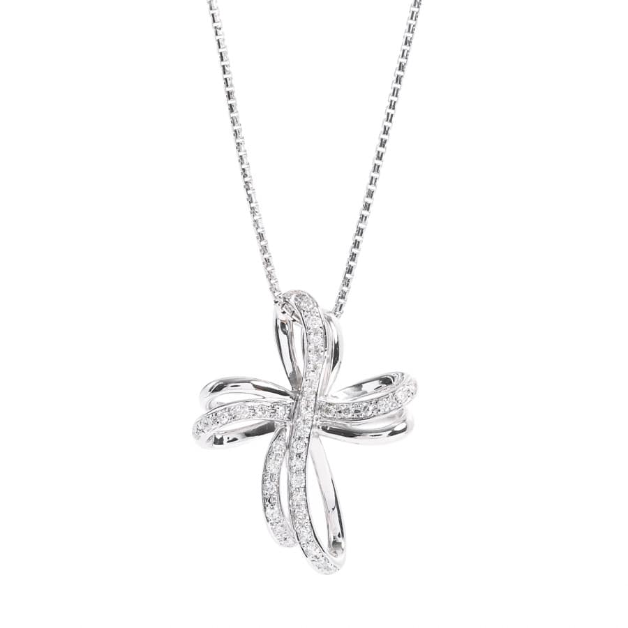 【中古A品】  ノンブランドジュエリー ダイヤ ネックレス   K18ホワイトゴールド 元町本店