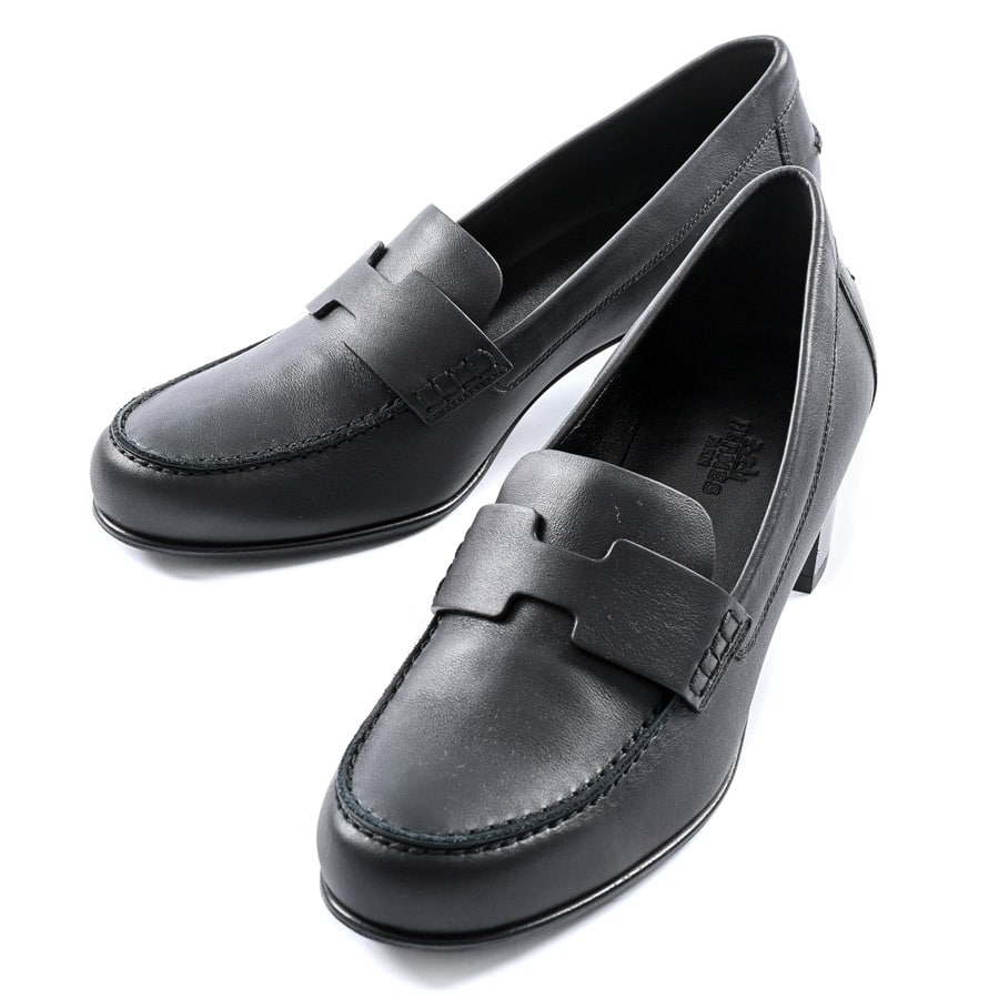 アンタンポレル50 ブラック #37.5/全長24x最大幅8.5xヒール高さ5cm(実寸)