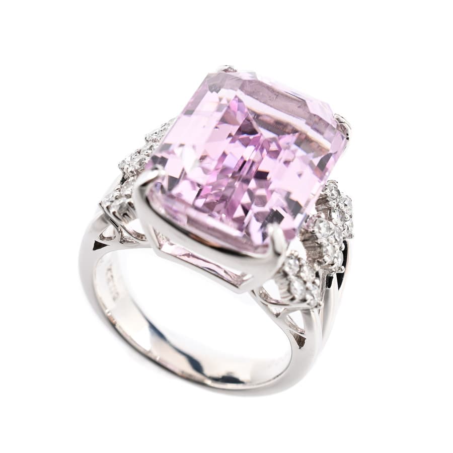 【中古A品】  ノンブランドジュエリー クンツァイト リング   K18ホワイトゴールド 横浜関内店