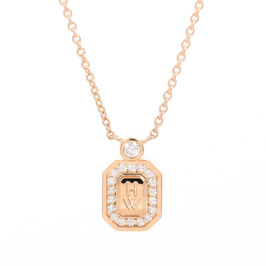 【中古A品】  ハリーウィンストン HWロゴ  PEDRRD16HWL K18ピンクゴールド THE YOKOHAMA FRONT