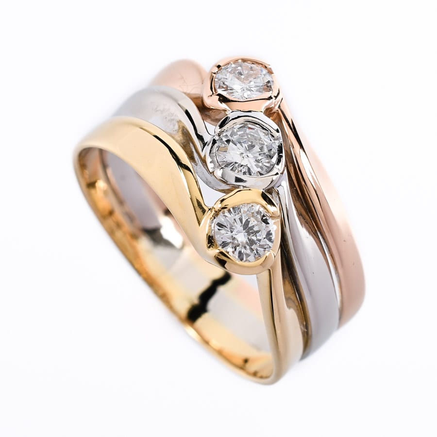 【中古A品】  ノンブランドジュエリー ダイヤ リング   K18YG/WG/PG 横浜関内店