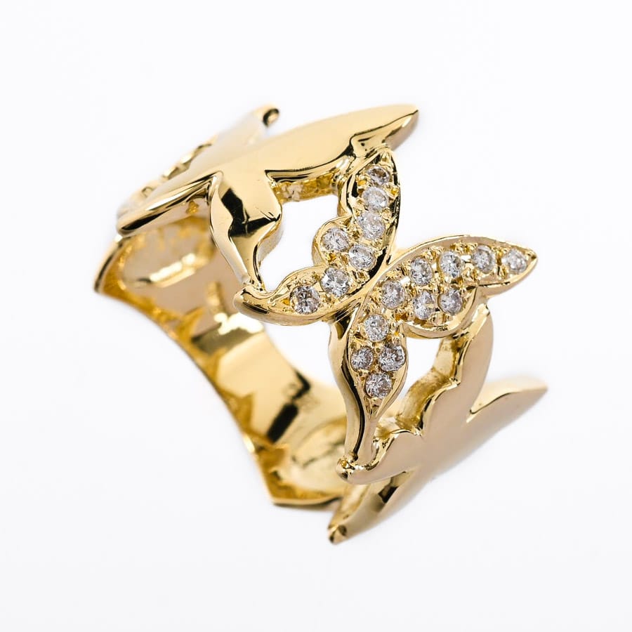 【中古A品】  ノンブランドジュエリー ダイヤ リング   K18YG 横浜関内店