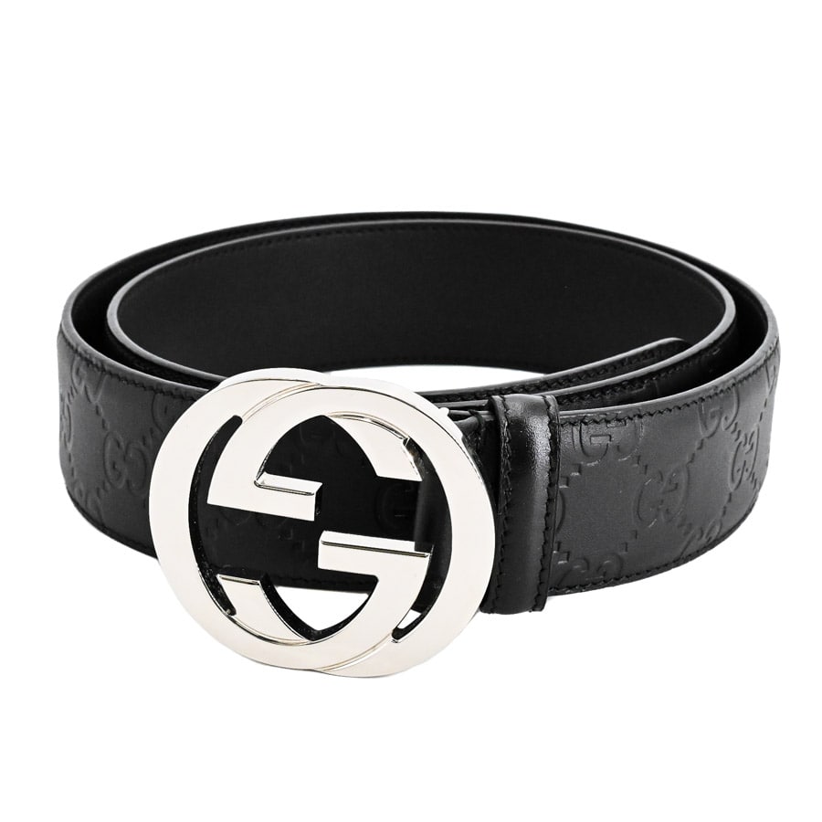 【中古A品】  グッチ インターロッキングGバックル付きベルト  411924 グッチシマ 新宿歌舞伎町店