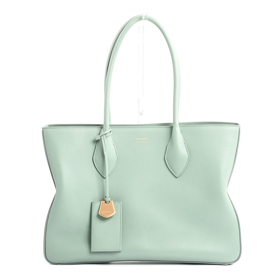 ラージトートバッグ ライトグリーン 約W40xH28xD14cm(実寸)