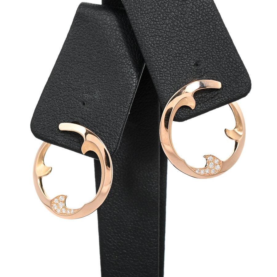 【中古A品】  デビアス ダイヤ ピアス   K18ピンクゴールド 銀座