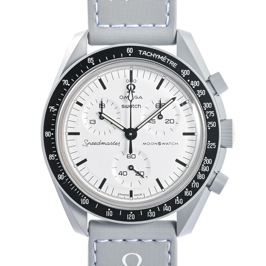 MOONSWATCH 1965 ホワイト ケース:約42mm(実寸)