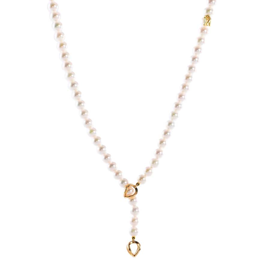 【中古A品】  ミキモト パール ネックレス   K18イエローゴールド 元町本店