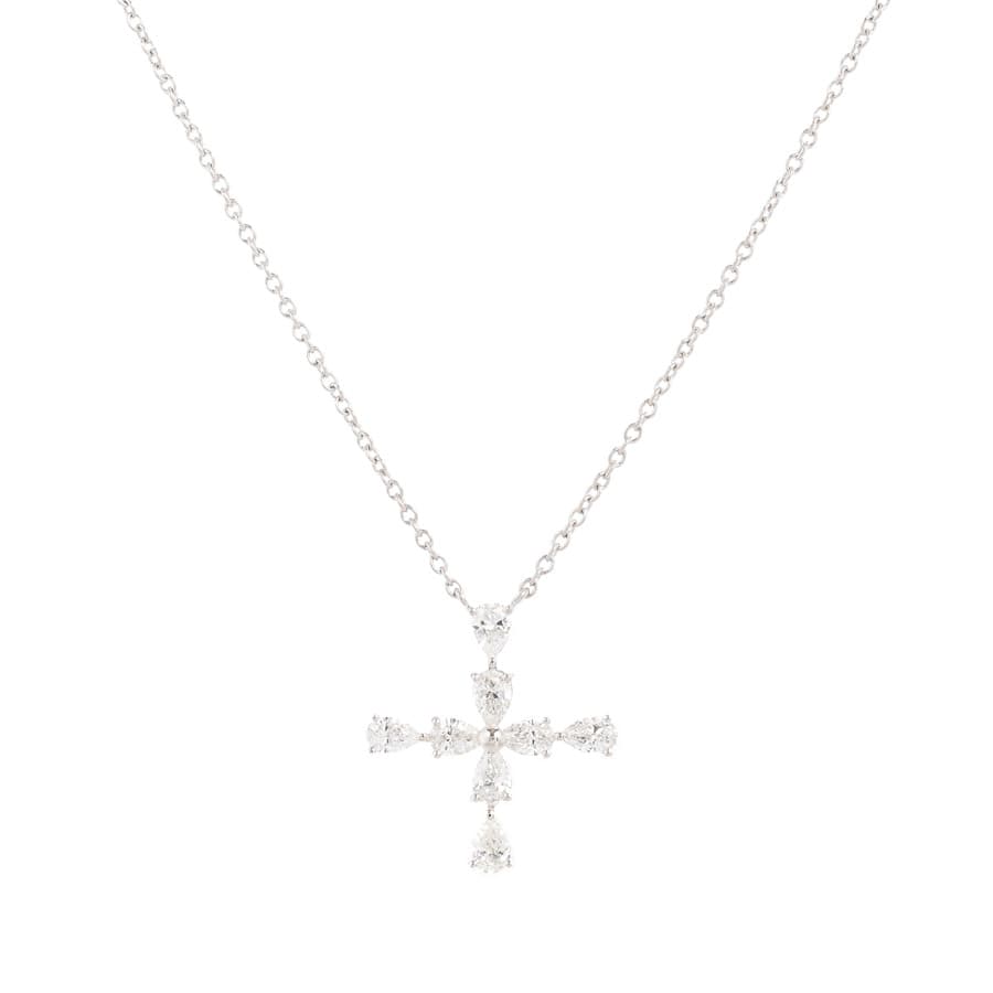 【中古A品】  ハリーウィンストン シンボルズバイ ペアシェイプ ミニクロス  PEDPREMCPM Pt950 銀座