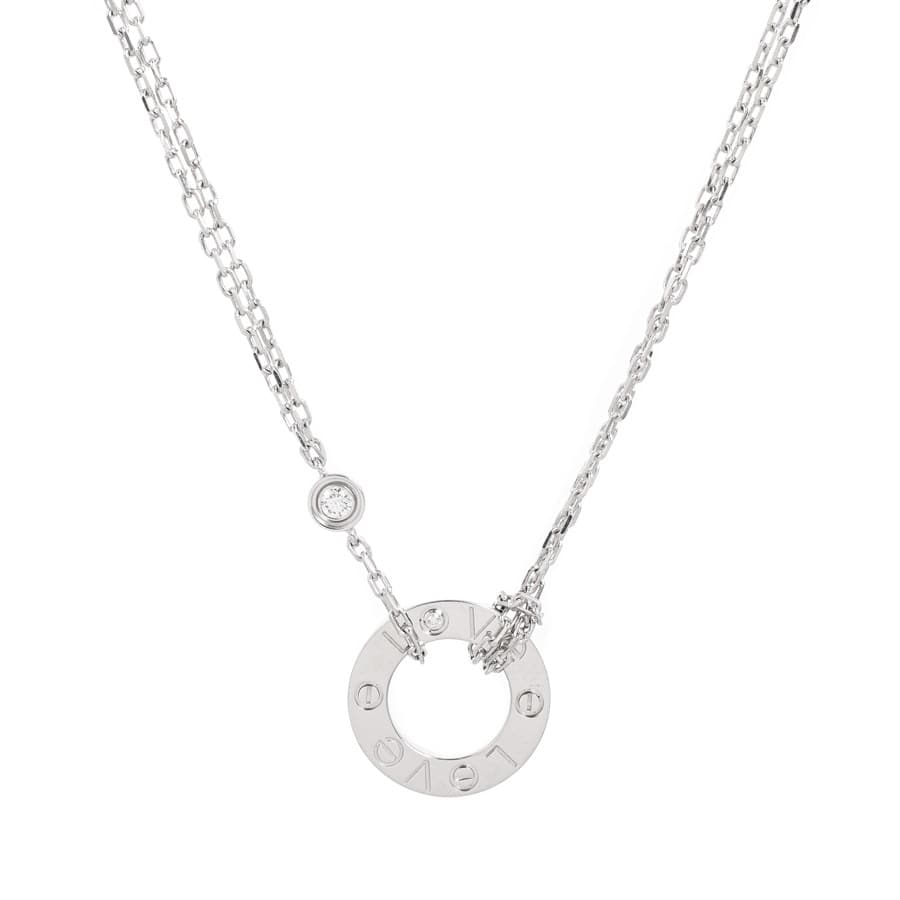 【中古A品】  カルティエ ラブサークル  B7219400 K18ホワイトゴールド 銀座