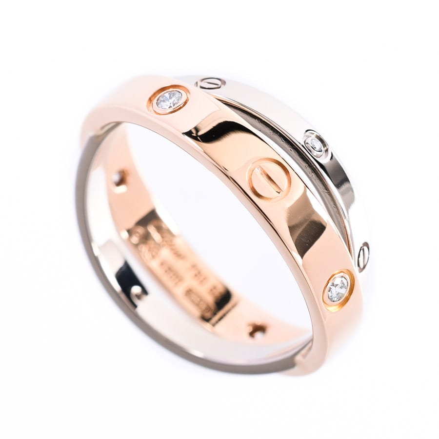 【中古A品】  カルティエ ビーラブリング   K18ホワイトゴールド/ピンクゴールド(K18WG/PG) 元町本店