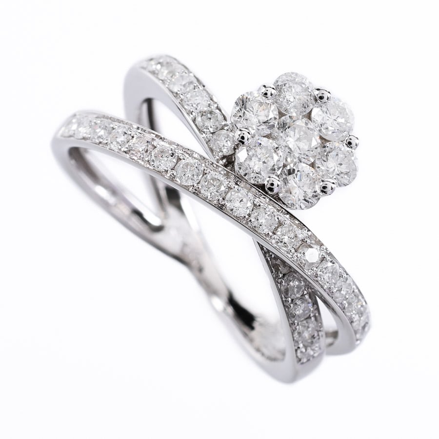 【中古A品】  ノンブランドジュエリー ダイヤ リング   K18ホワイトゴールド 元町本店