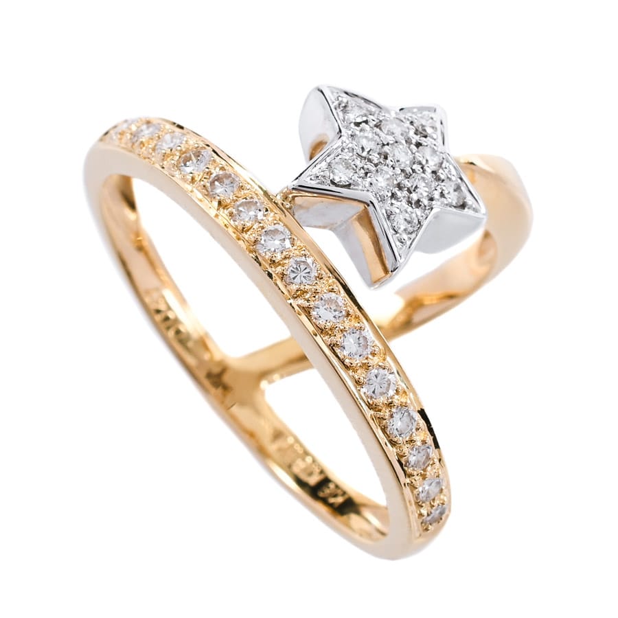 【中古A品】  ノンブランドジュエリー ダイヤ リング   K18YG/WG 横浜関内店