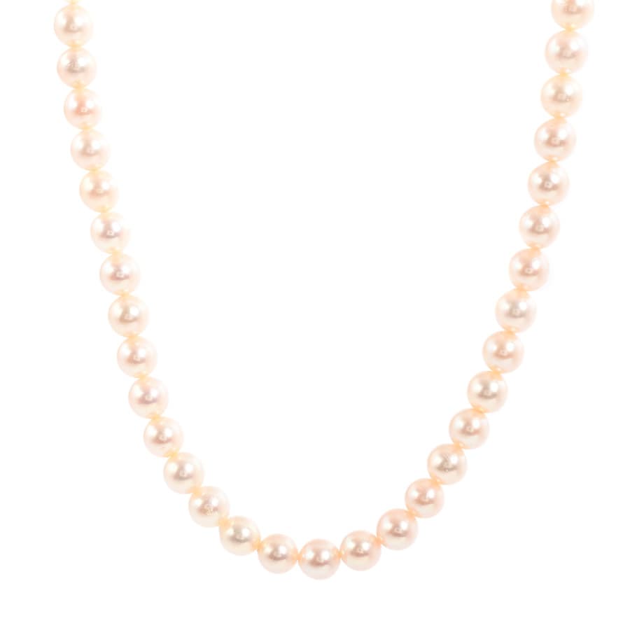 【中古A品】  ノンブランドジュエリー パール ネックレス   K14ホワイトゴールド 横浜関内店