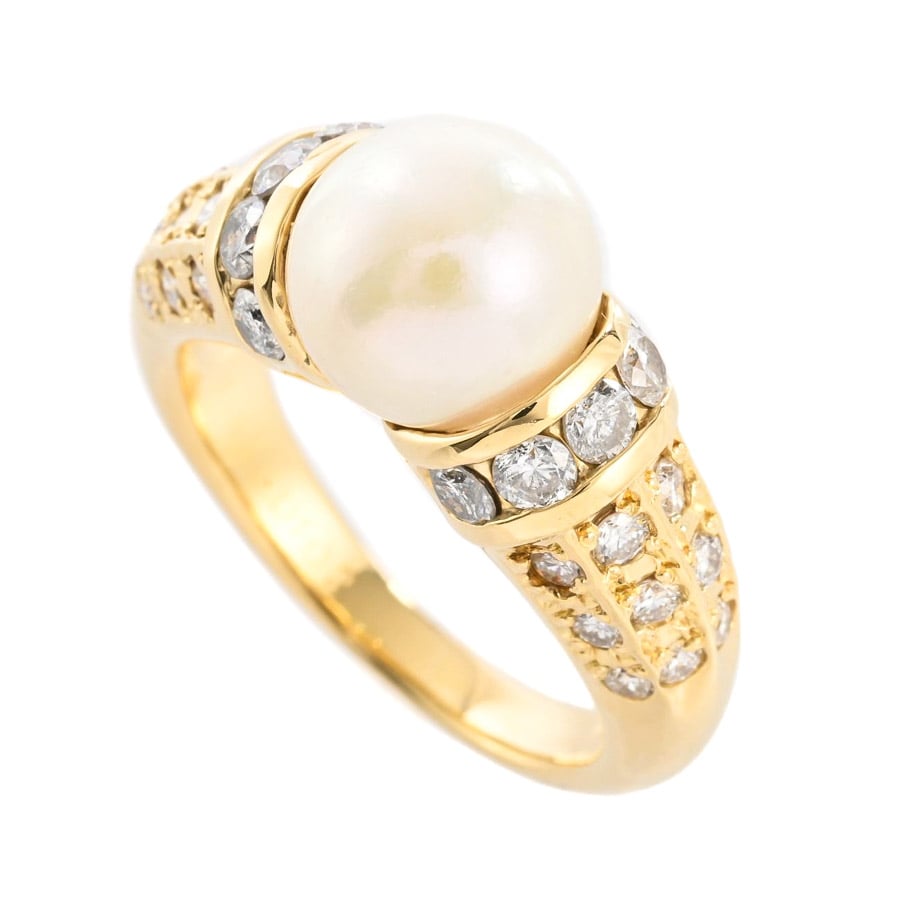 【中古A品】  ノンブランドジュエリー パール リング   K18YG 元町本店