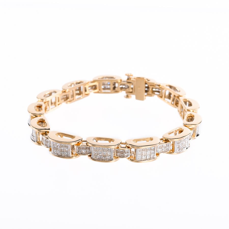 【中古A品】  ノンブランドジュエリー ダイヤ ブレスレット   K18YG/WG 元町本店