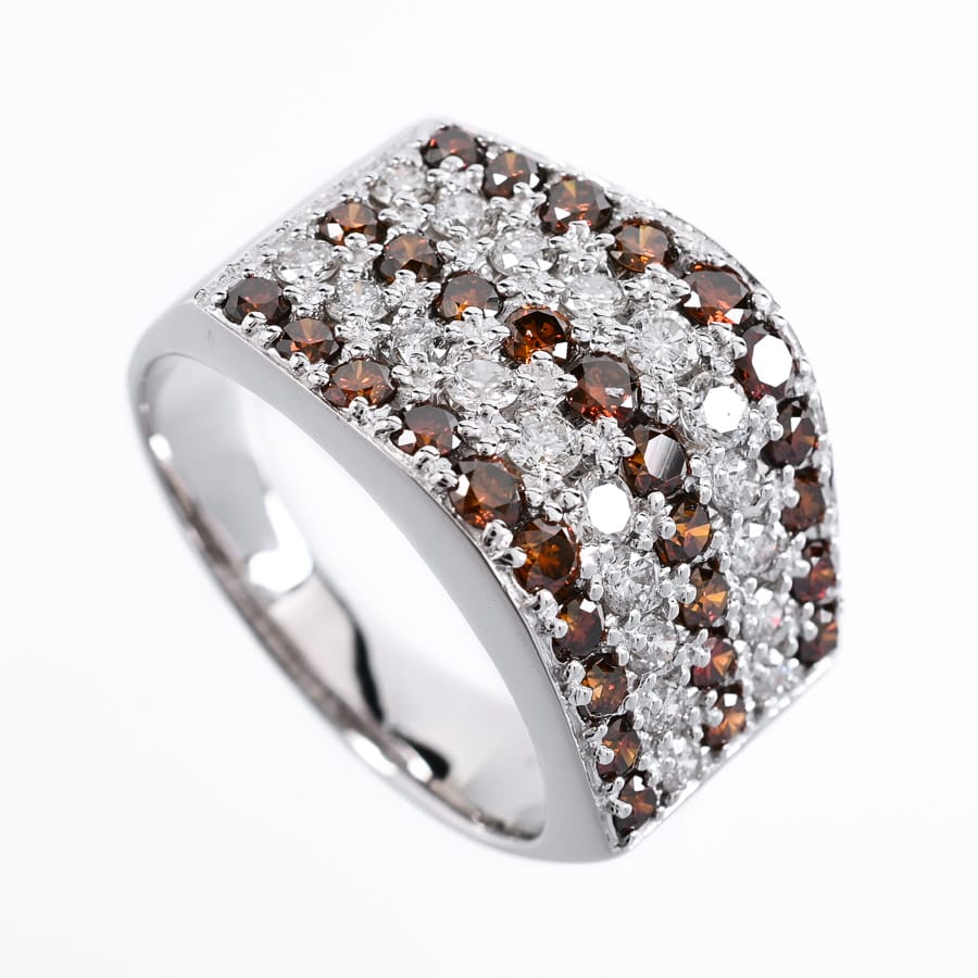 【中古A品】  ノンブランドジュエリー ブラウンダイヤ リング   K18ホワイトゴールド 横浜関内店