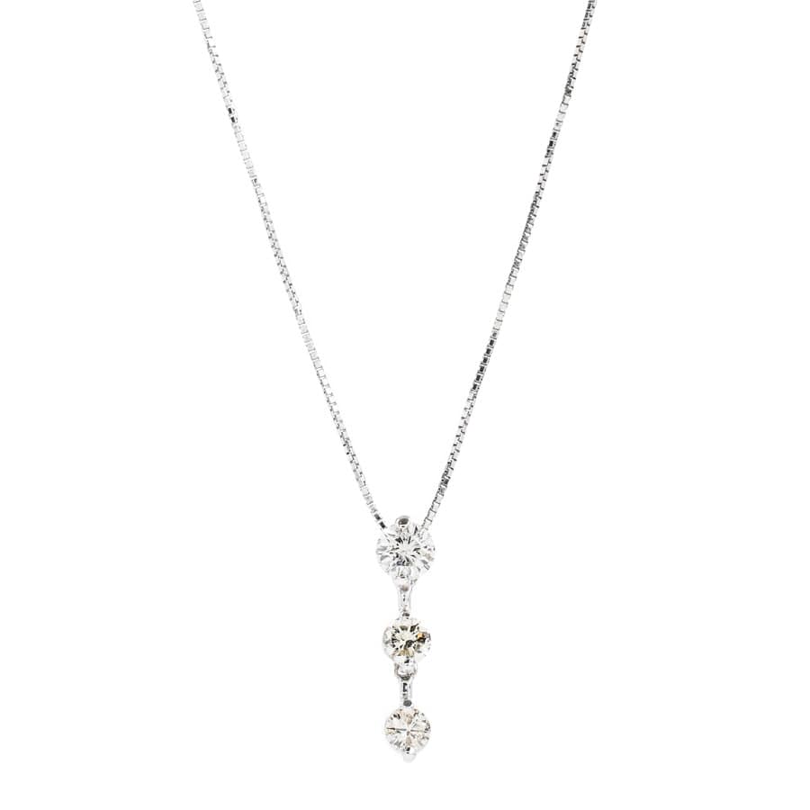 ダイヤ ネックレス チェーン長さ(留め具含):最長約45cm / チャーム:約W4xH1.5mm