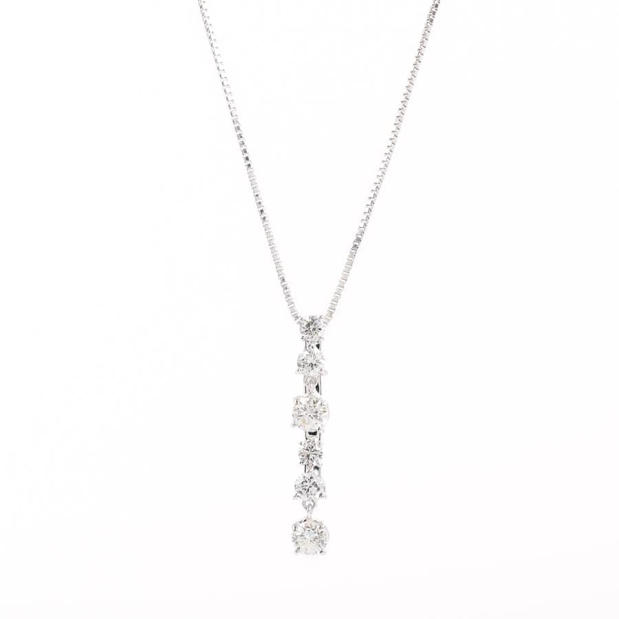 【中古A品】  ノンブランドジュエリー ダイヤ ネックレス   K18ホワイトゴールド 元町本店